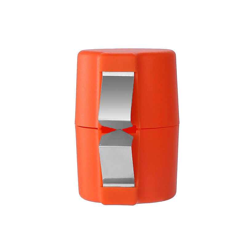eprolo easy egg cracking device with orange plastic body and metal cracking blades