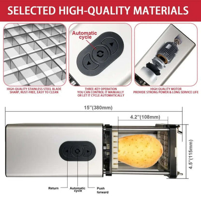 Electric french fry cutter with stainless steel blade and automatic cycle control by Dropshipman
