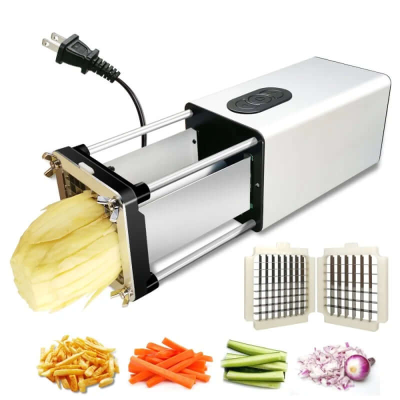 Dropshipman electric french fry cutter with stainless steel blades and multiple vegetable cutting options