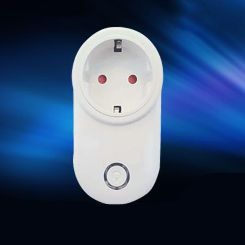 White energy efficient smart socket EU with power button and compact design for home automation