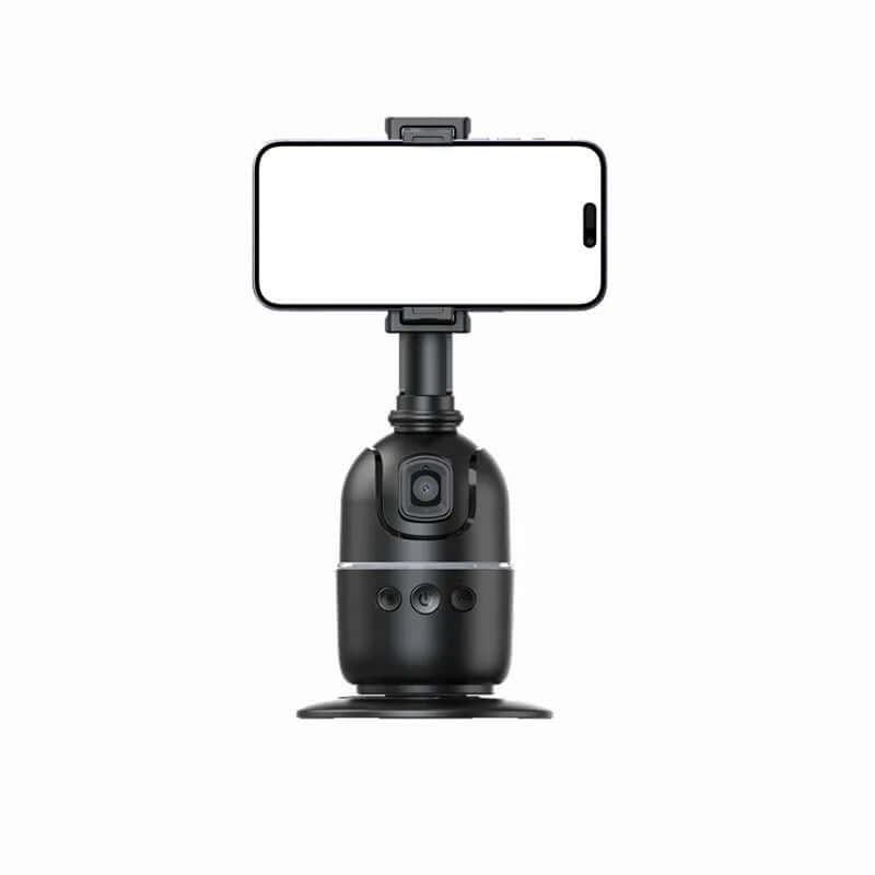 Eprolo face tracking smartphone gimbal in black with adjustable phone holder and camera