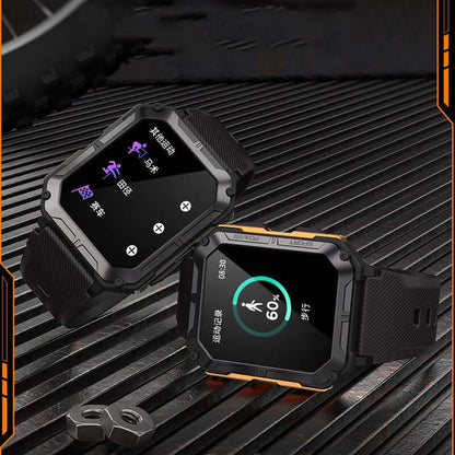 Dropshipman rugged fitness smartwatch for Android and iOS with activity tracking and black strap