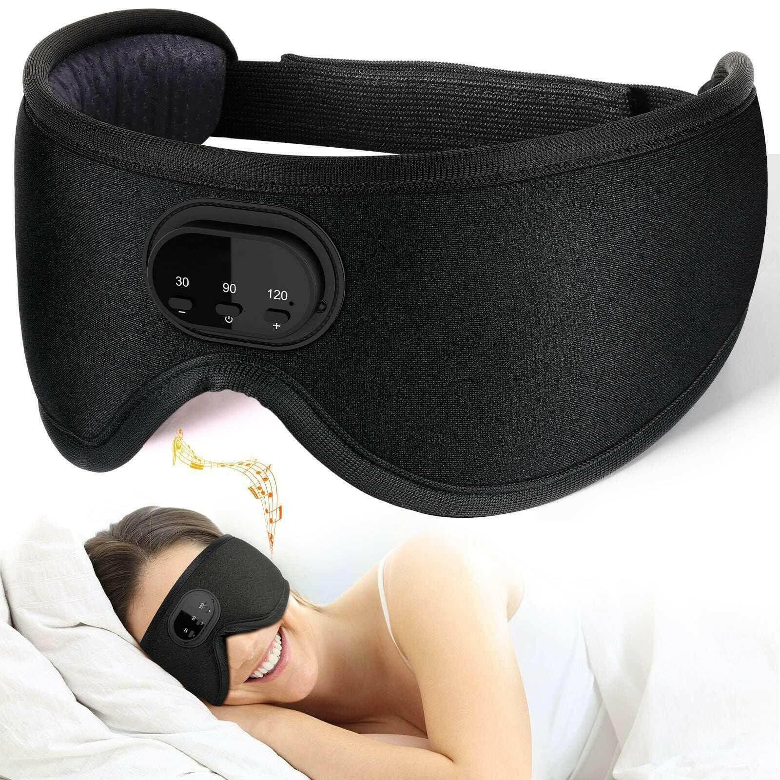 CozyTech Living full blackout smart sleep mask in black with built-in timer and adjustable straps