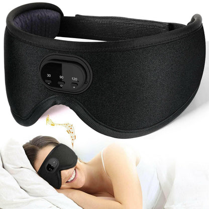 CozyTech Living full blackout smart sleep mask in black with built-in timer and adjustable straps