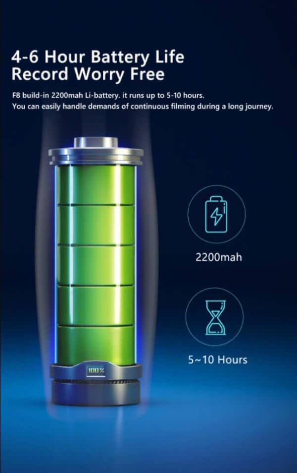 Handheld phone stabilizer for filming with 4 to 6 hour battery life and 2200mAh capacity