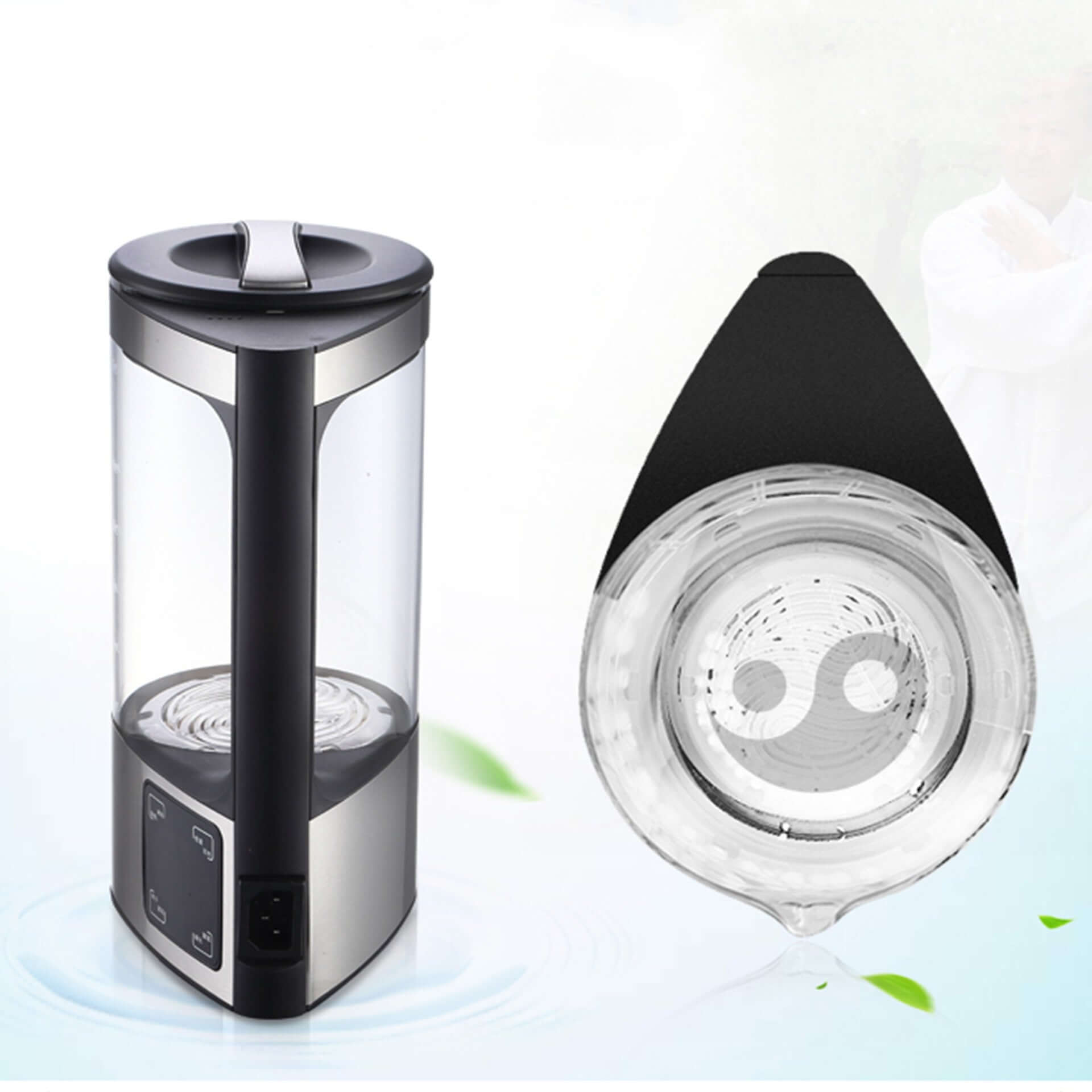 Eprolo sleek hydrogen rich water machine with clear water container and digital control panel