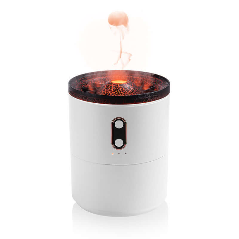 Jellyfish Style Humidifier with steam effect, showcasing its unique design and functionality as an essential oil diffuser and night light.