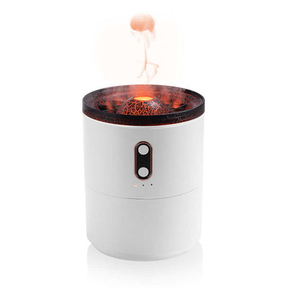 Jellyfish Style Humidifier with steam effect, showcasing its unique design and functionality as an essential oil diffuser and night light.
