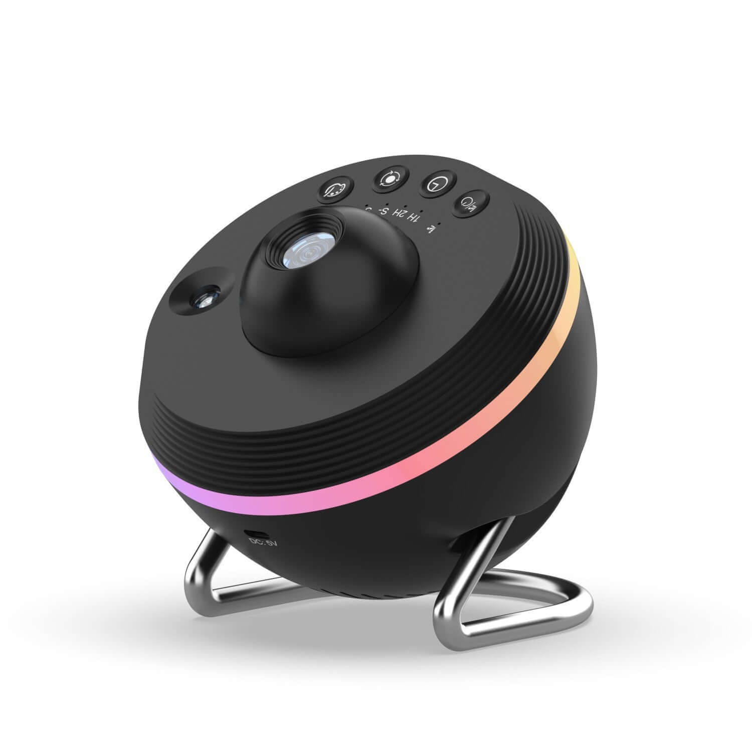 Dropshipman black kids galaxy projector lamp with control buttons and multicolor LED light ring