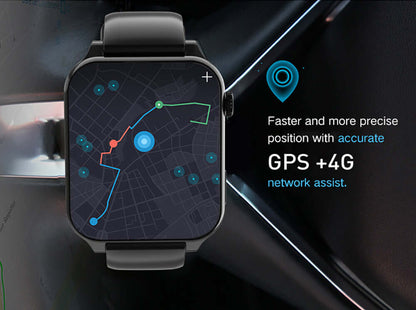 Dropshipman large screen smart watch displaying GPS navigation with 4G network assist