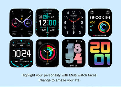 Large screen smart watch with multiple customizable watch faces and fitness tracking features