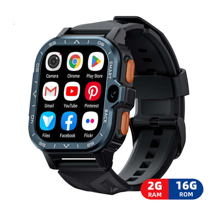Dropshipman black smart watch with camera featuring colorful app icons and 2G RAM 16G ROM