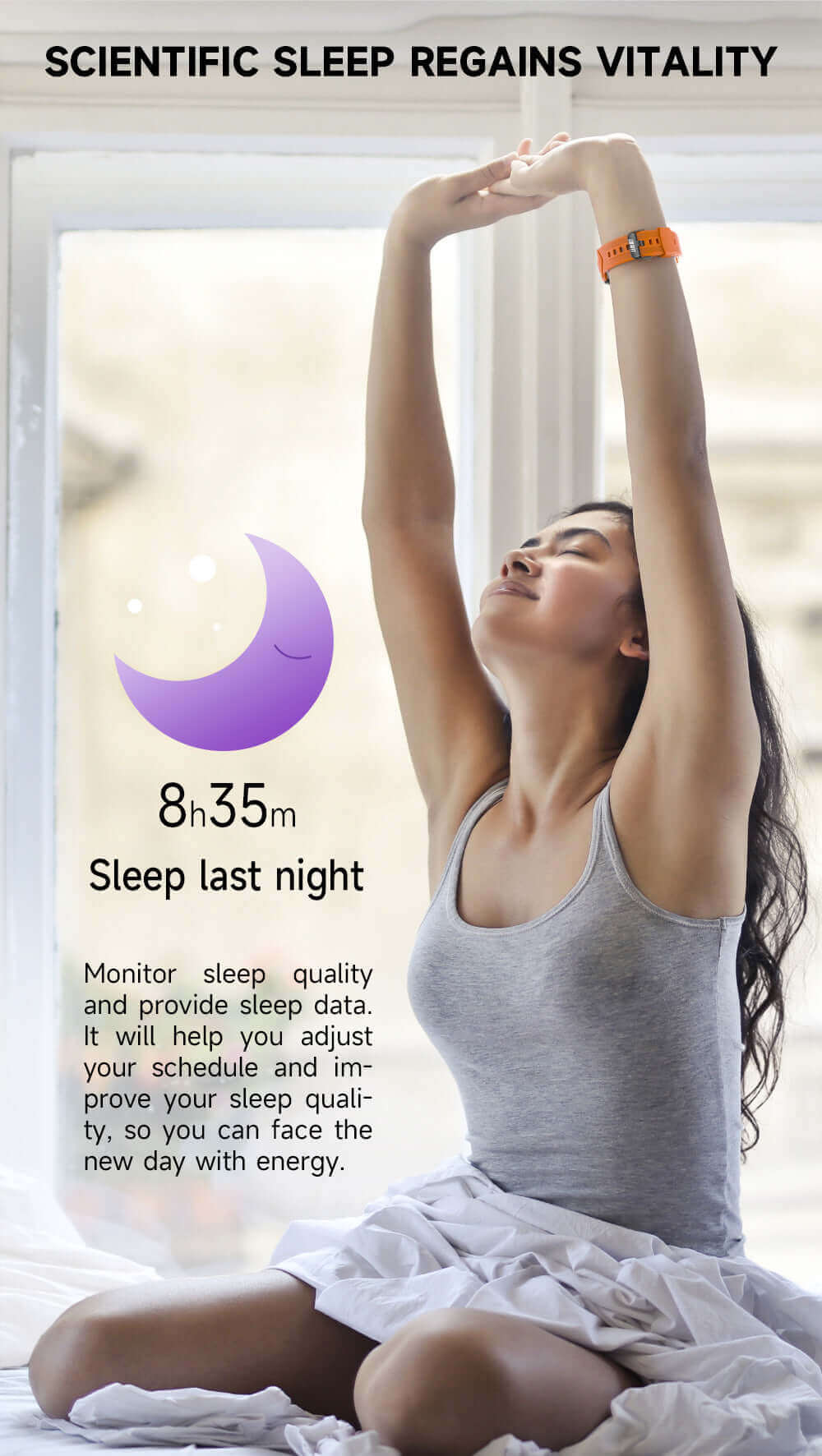 Dropshipman smart watch with camera tracking sleep quality and providing sleep data for vitality