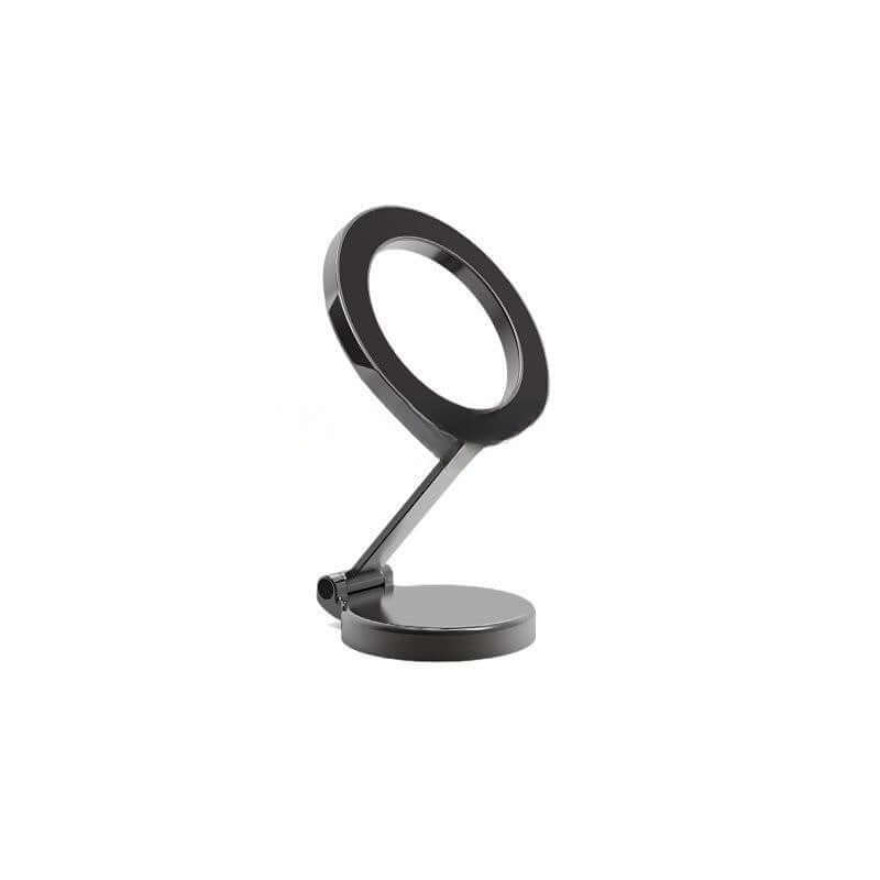 Sleek black magnetic car phone mount with adjustable arm for secure phone holding
