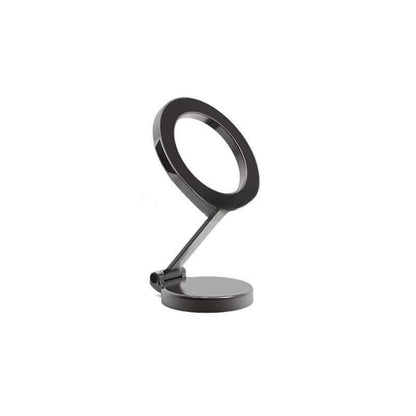 Sleek black magnetic car phone mount with adjustable arm for secure phone holding