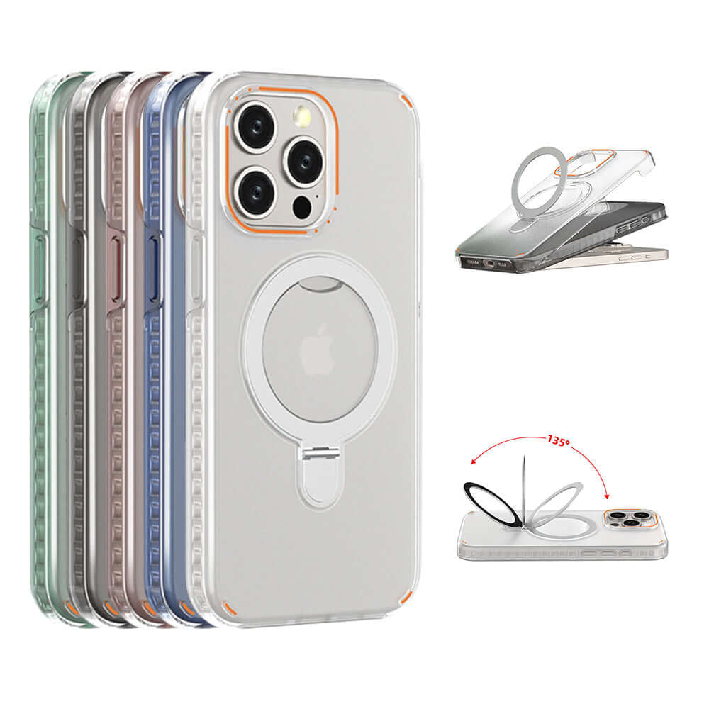 Dropshipman magnetic phone case with holder in multiple colors with kickstand and slim transparent design