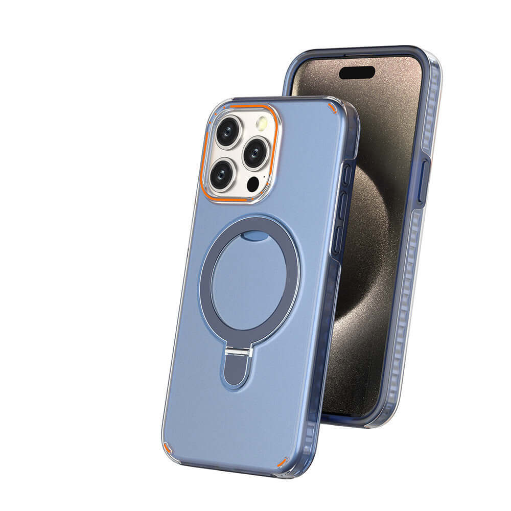 Dropshipman magnetic phone case with holder in blue for secure grip and phone protection