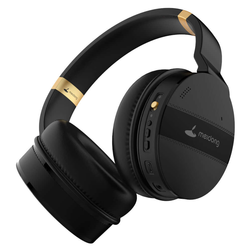 Dynamic angle of CozyTech Living Wireless Noise Canceling Headphones emphasizing ergonomic design and premium build quality.