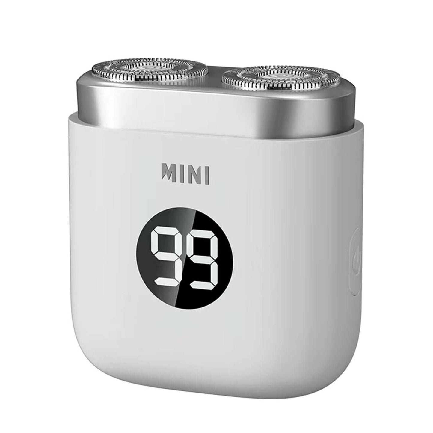 Eprolo portable electric shaver for men with dual rotary heads and digital display in compact white design