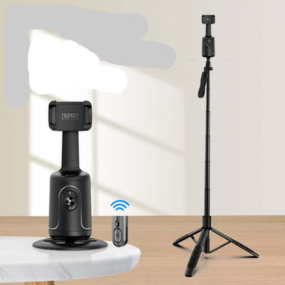 CozyTech Living vlogging phone mount with AI tracking in black with remote and extendable tripod stand