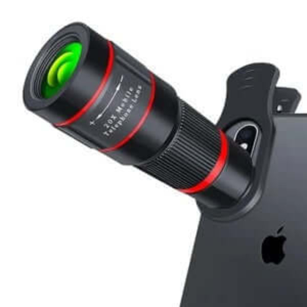 Dropshipman mobile phone telescope lens attached to a smartphone for enhanced zoom photography