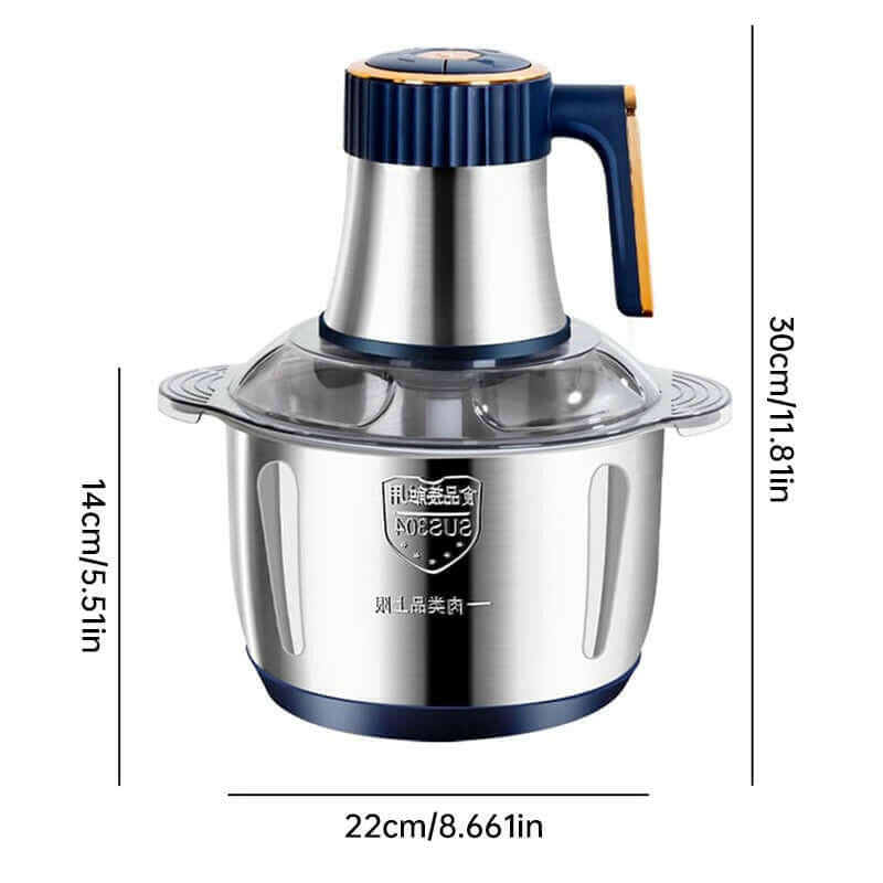 eprolo electric multifunctional food processor with stainless steel bowl and blue handle