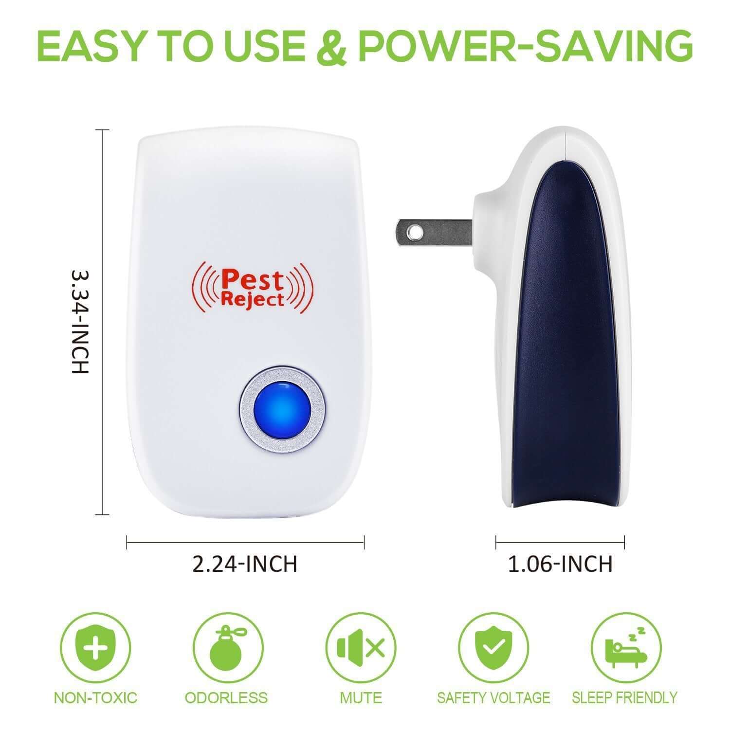 Smart indoor pest repellent by Dropshipman with compact white design and blue indicator light