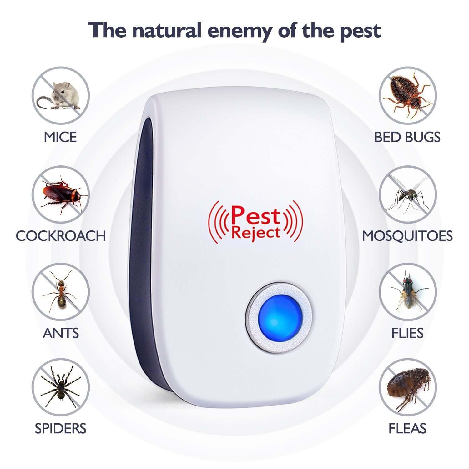 Dropshipman smart indoor pest repellent device with blue indicator light targeting mice bed bugs and insects