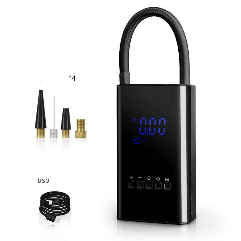Dropshipman portable car tire inflator with digital display and multiple nozzle attachments