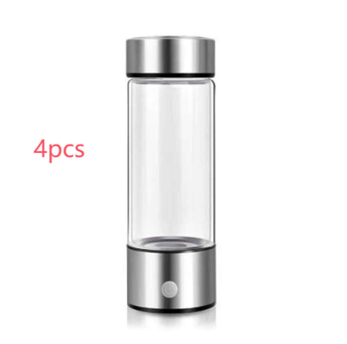 Dropshipman portable hydrogen water bottle with sleek silver design and clear body for easy hydration