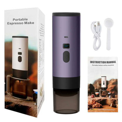 Chic Portable Espresso Maker with 7800mAh Battery in a purple finish, ready for wireless, on-the-go espresso preparation.