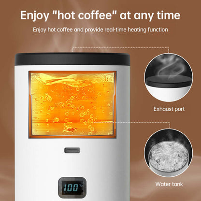 Inside view of the Portable Espresso Maker with 7800mAh Battery illustrating hot coffee function, ideal for on-the-go espresso enthusiasts.