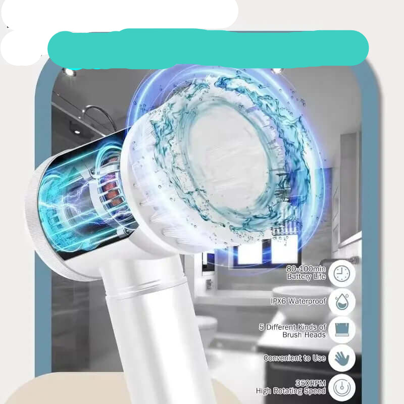 Powerful cleaning brush for kitchen with high rotating speed and waterproof design by Dropshipman