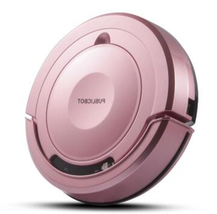 Pink smart robot cleaner for homes with compact round design and easy-to-use features