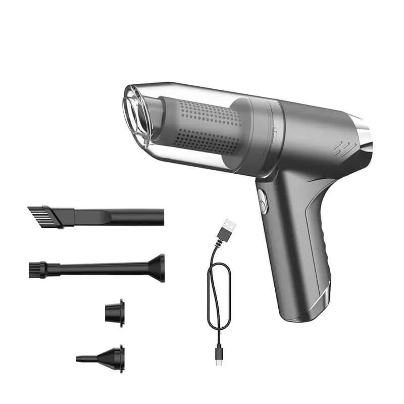 Eprolo rechargeable compact vacuum cleaner with multiple attachments and USB charging cable