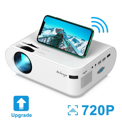Dropshipman portable home theater projector in white with smartphone wireless connection and 720P resolution