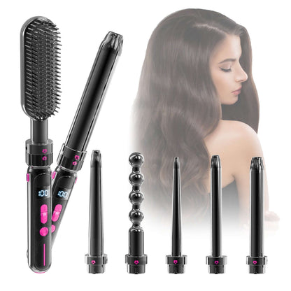 CozyTech Living scalding prevention curling wand with multiple interchangeable black styling heads