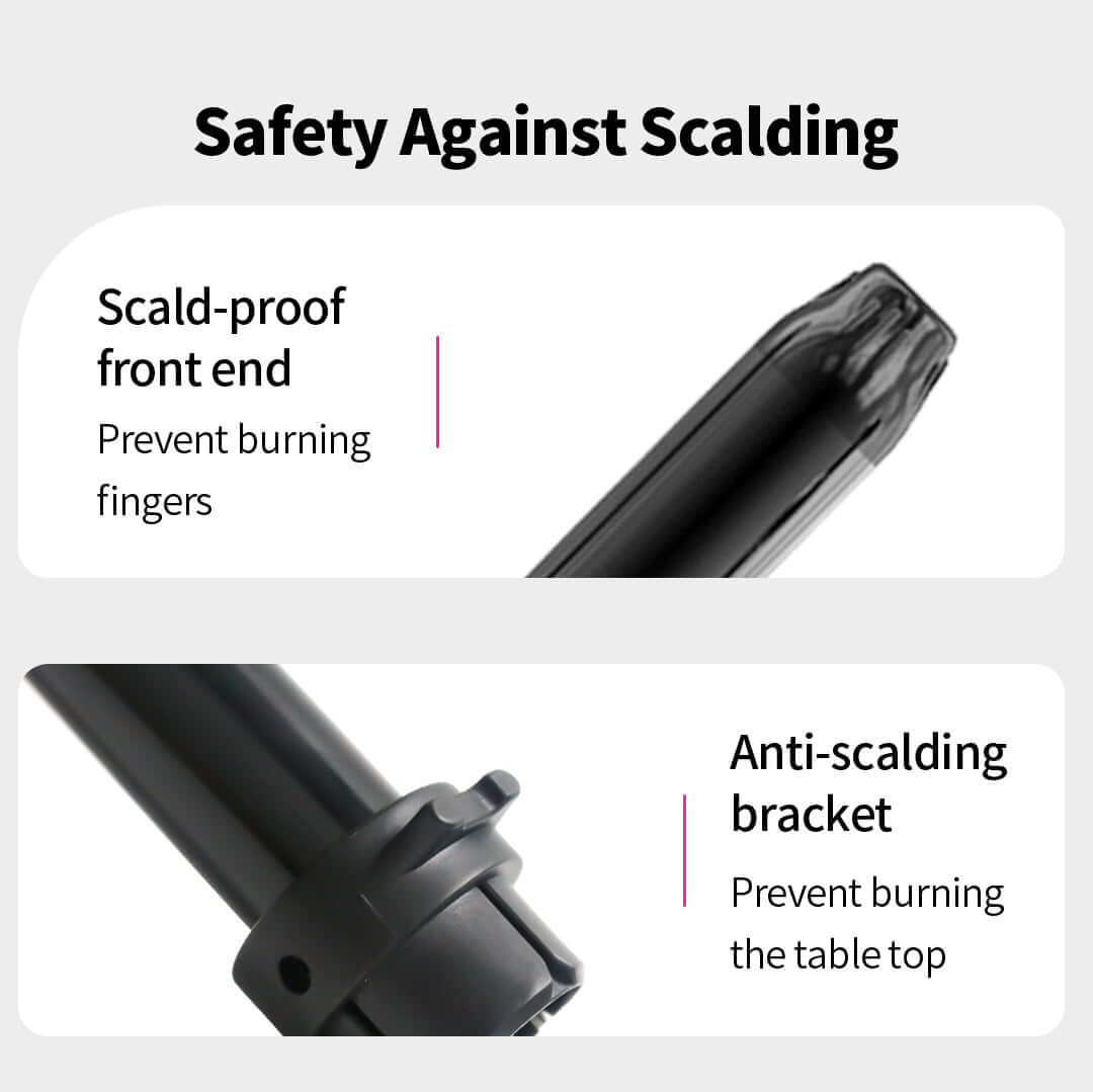 CozyTech Living scalding prevention curling wand features scald-proof front end and anti-scalding bracket for safety
