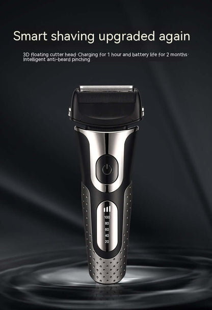 Dropshipman Wet And Dry Shaving Device with 3D floating cutter head and long battery life