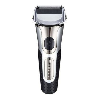 Dropshipman Wet And Dry Shaving Device with ergonomic black and silver design and power button