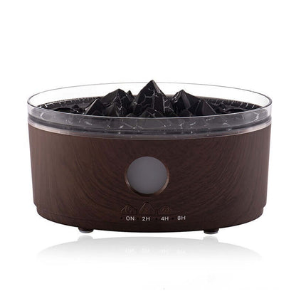 Dropshipman smart aromatherapy diffuser humidifier with dark wood finish and mountain design