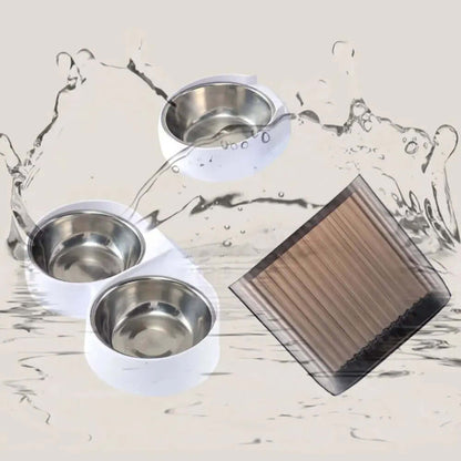 eprolo smart automatic cat feeder with camera featuring stainless steel bowls and water splash design