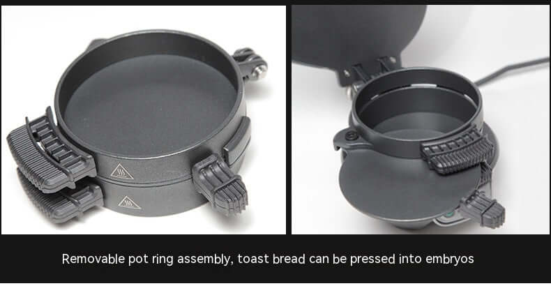 Detail of the removable pot ring of the Dropshipman Smart Kitchen Appliance, highlighting elements of the easy sandwich machine.