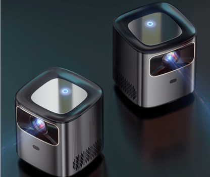 Dropshipman smart projector for living room with compact black design and bright projection light