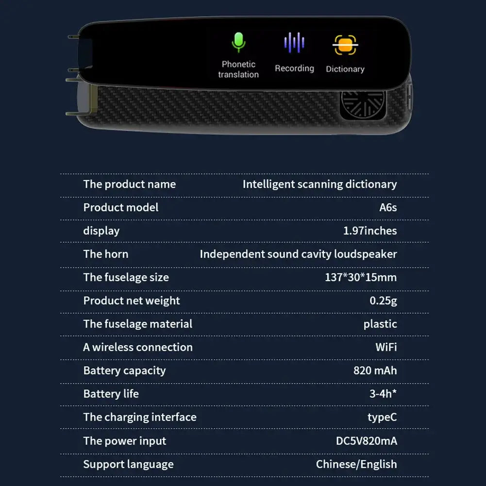 eprolo smart voice translator pen with 1.97 inch display and WiFi support for Chinese and English