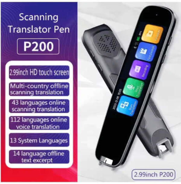 eprolo smart voice translator pen P200 with 2.99 inch HD touch screen and multi-language translation support