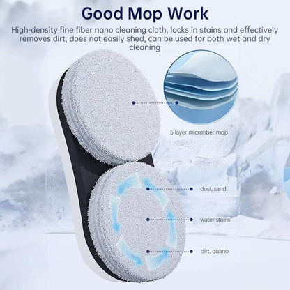 Eprolo smart window cleaning robot with 5 layer microfiber mop pads for effective wet and dry cleaning