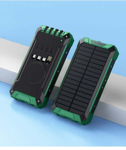 Eprolo solar powered wireless charging bank rugged design with multiple charging ports and LED indicators