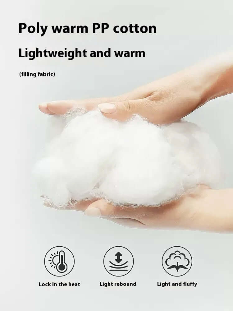 Close-up of poly warm PP cotton filling highlighting lightweight and warmth for super soft pet sleeping mat