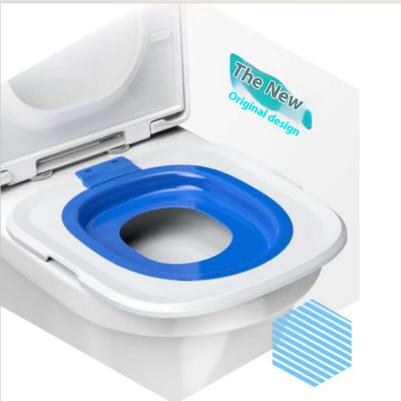 Unique cat toilet trainer for home in blue and white designed for easy pet toilet training